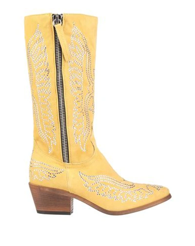 Shop Je T'aime Woman Boot Light Yellow Size 7 Leather