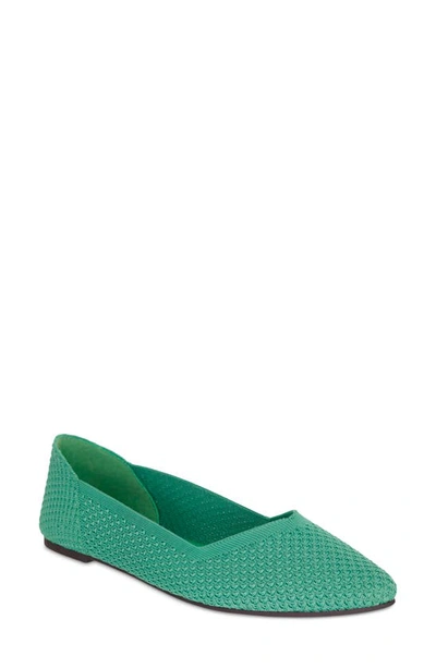 Shop Mia Kerri Pointed Toe Knit Flat In Green