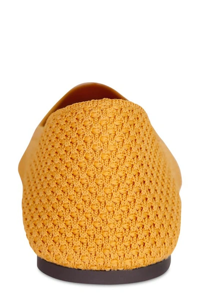 Shop Mia Kerri Pointed Toe Knit Flat In Mustard