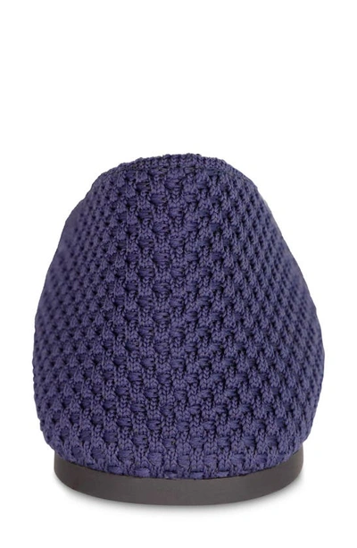 Shop Mia Kerri Pointed Toe Knit Flat In Navy