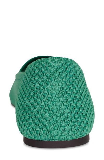 Shop Mia Kerri Pointed Toe Knit Flat In Green