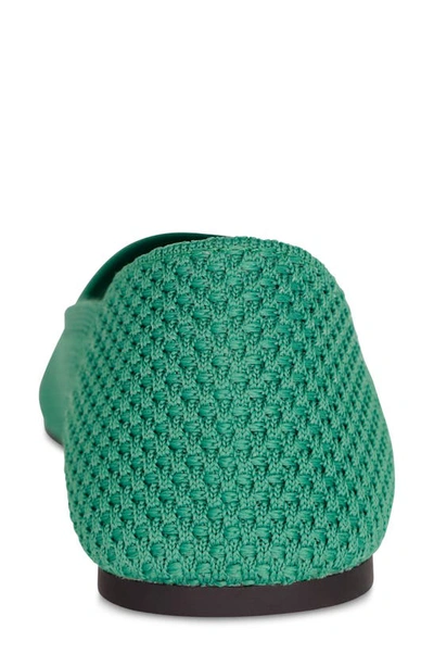 Mia Kerri Pointed Toe Knit Flat In Green