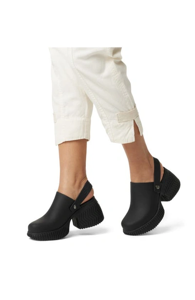 Shop Sorel Ona Streetworks Slingback Platform Clog In Black/ Sea Salt