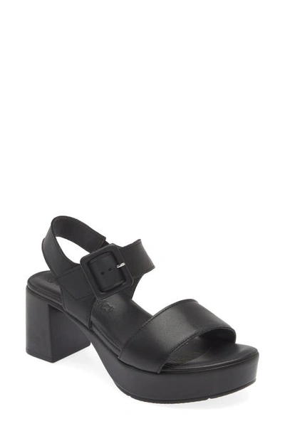 Shop Naot Glamour Platform Sandal In Jet Black Leather