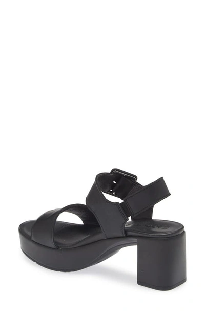 Shop Naot Glamour Platform Sandal In Jet Black Leather