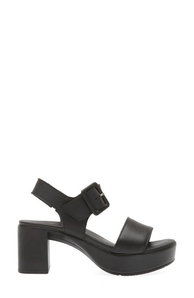 Shop Naot Glamour Platform Sandal In Jet Black Leather