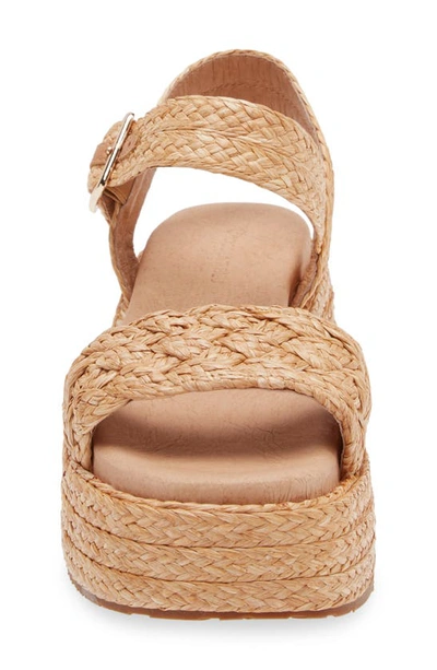 Chocolat Blu Lacy Platform Wedge Sandal In Toast Raffia