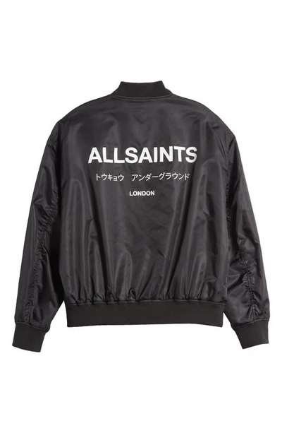 Shop Allsaints Underground Nylon Bomber Jacket In Black