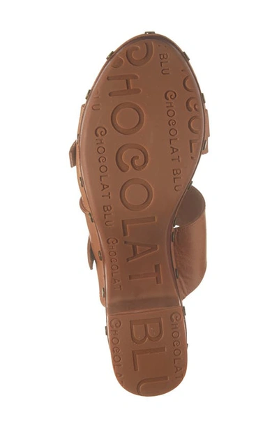 Chocolat Blu Goshen Platform Sandal In Camel Leather