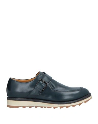 Shop A.testoni A. Testoni Man Loafers Midnight Blue Size 8.5 Calfskin