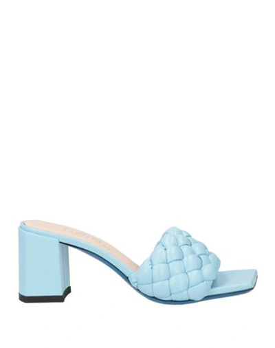 Shop Loriblu Woman Sandals Sky Blue Size 6.5 Leather