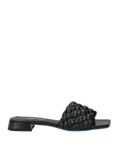 Shop Loriblu Woman Sandals Black Size 9 Textile Fibers