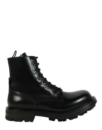 Shop Alexander Mcqueen Leather Ankle Combat Boots Man Ankle Boots Black Size 9 Calfskin