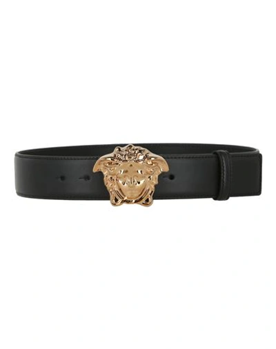 Shop Versace La Medusa Leather Belt Man Belt Black Size 39.5 Calfskin