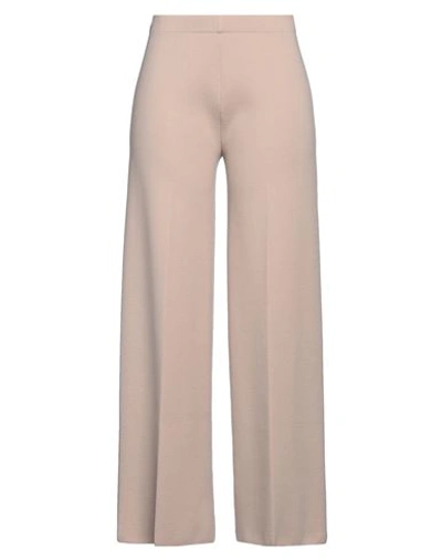 Shop D-exterior D. Exterior Woman Pants Sand Size M Merino Wool, Polyester In Beige