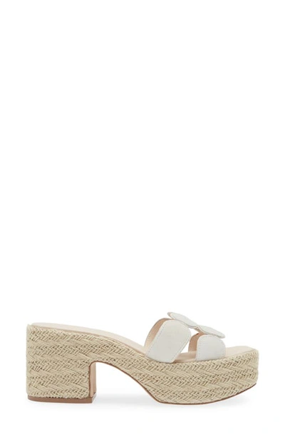 Koko + Palenki Lucia Platform Slide Sandal In White Leather
