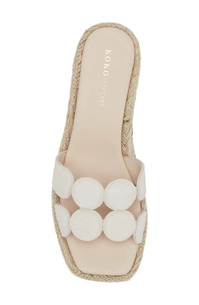 Koko + Palenki Lucia Platform Slide Sandal In White Leather