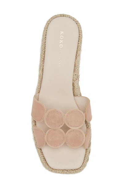 Shop Koko + Palenki Lucia Platform Slide Sandal In Beige Leather