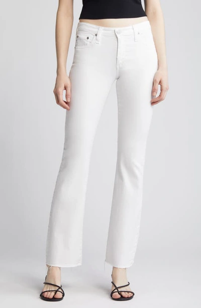 Shop Ag Angel Raw Hem Mid Rise Bootcut Jeans In White