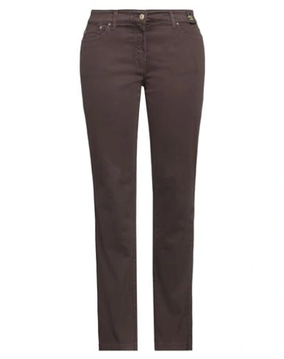 Cappopera Woman Pants Dark Brown Size 36 Cotton, Elastane In Brown