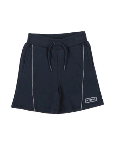 Shop Iceberg Toddler Boy Shorts & Bermuda Shorts Midnight Blue Size 4 Cotton, Polyester