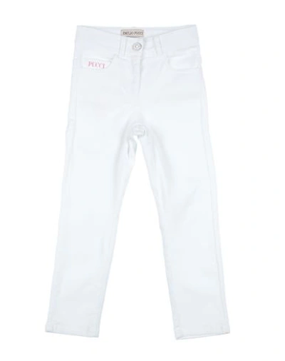 Shop Emilio Pucci Pucci Toddler Girl Pants White Size 6 Cotton, Modal, Elastane, Polyester, Glass