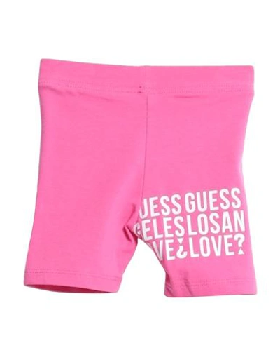 Guess Newborn Girl Shorts & Bermuda Shorts Fuchsia Size 3 Cotton, Elastane In Pink