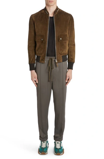 Shop Tom Ford Pintuck Cady Pants In Brown