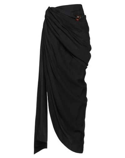 Shop Jacquemus Woman Mini Skirt Black Size 8 Viscose, Polyamide, Cotton