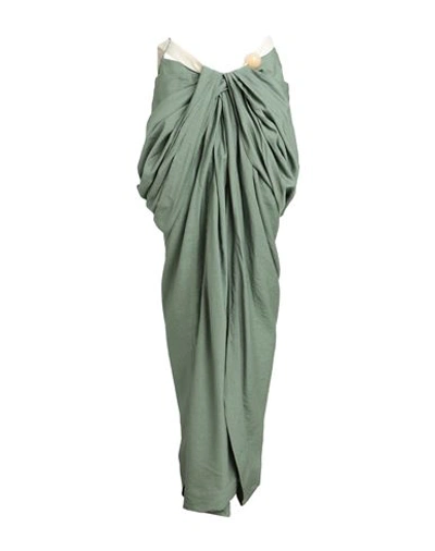 Shop Jacquemus Woman Mini Skirt Sage Green Size 2 Viscose, Polyamide, Cotton