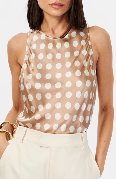 Shop Cami Nyc Floriana Racerback Silk Tank In Macro Dot