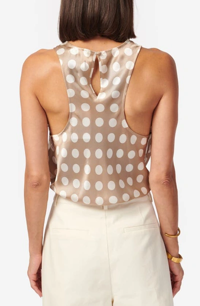 Shop Cami Nyc Floriana Racerback Silk Tank In Macro Dot