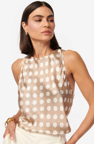 Shop Cami Nyc Floriana Racerback Silk Tank In Macro Dot