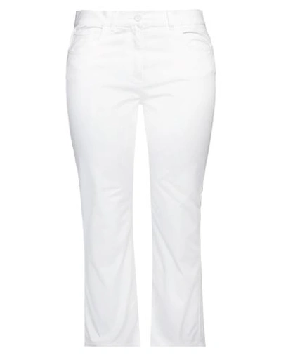 Aspesi Woman Pants White Size 14 Cotton, Elastane In White