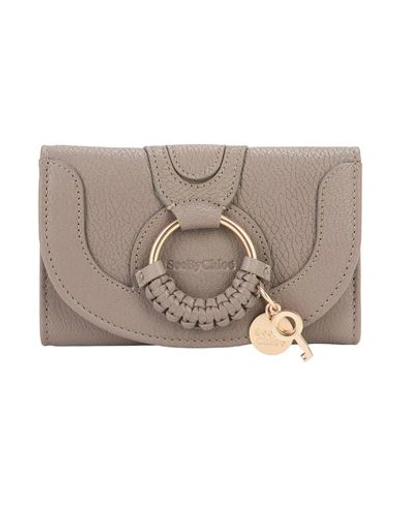 Shop See By Chloé Woman Wallet Dove Grey Size - Goat Skin