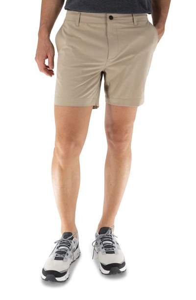 Shop Devil-dog Dungarees 6-inch Hybrid Shorts In Light Beige/ Khaki