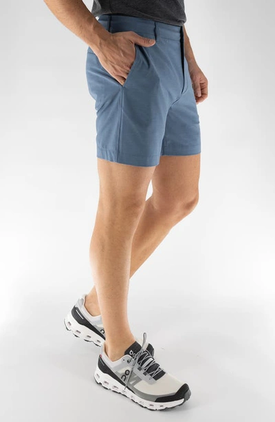 Shop Devil-dog Dungarees 6-inch Hybrid Shorts In Med Blue