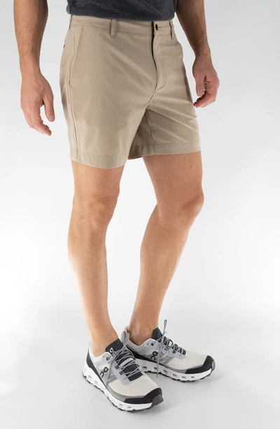 Shop Devil-dog Dungarees 6-inch Hybrid Shorts In Light Beige/ Khaki