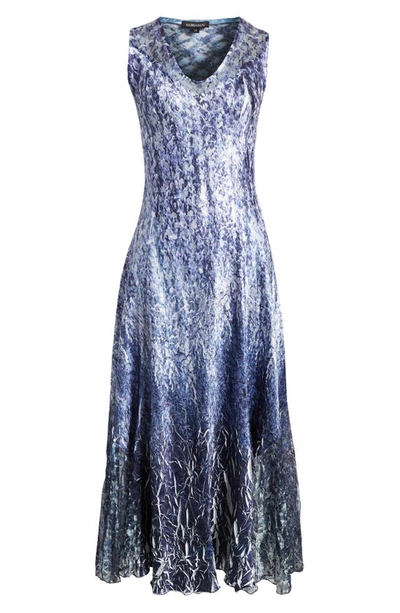 Shop Komarov Lace-up Back Charmeuse Dress In Midnight Fields