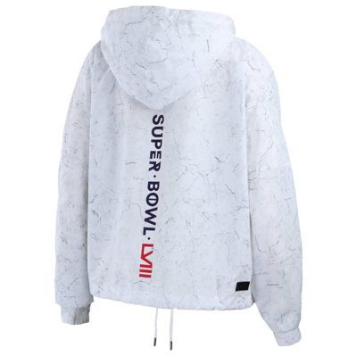 Shop Wear By Erin Andrews White Super Bowl Lviii Hoodie Full-zip Windbreaker Jacket