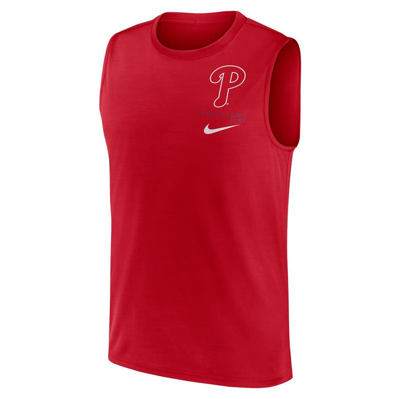 Shop Nike Red Philadelphia Phillies Large Logo Muscle Tank Top
