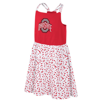 Shop Colosseum Girls Youth  Scarlet/white Ohio State Buckeyes Robin Floral Dress