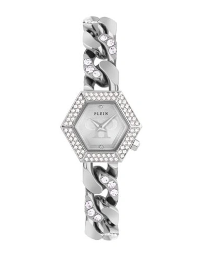 Shop Philipp Plein The Hexagon Groumette Crystal Watch Woman Wrist Watch Silver Size - Stainless Steel
