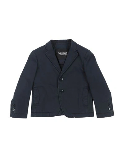 Dondup Toddler Boy Blazer Navy Size 4 Cotton, Elastane In Navy Blue