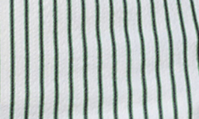 Akris Punto Freda Stripe Stretch Seersucker Tapered Ankle Pants In Cream-leaf Green