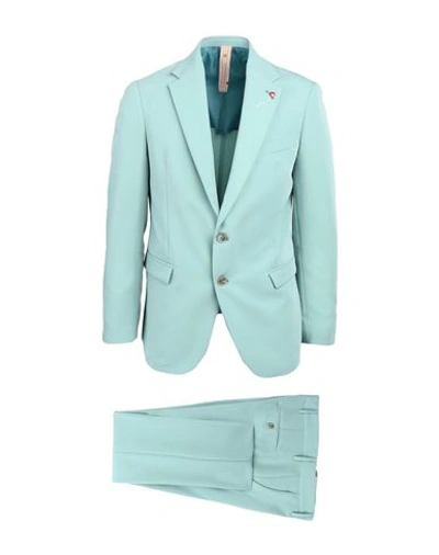 Shop Bernese Milano Man Suit Turquoise Size 38 Polyester, Viscose, Elastane In Blue