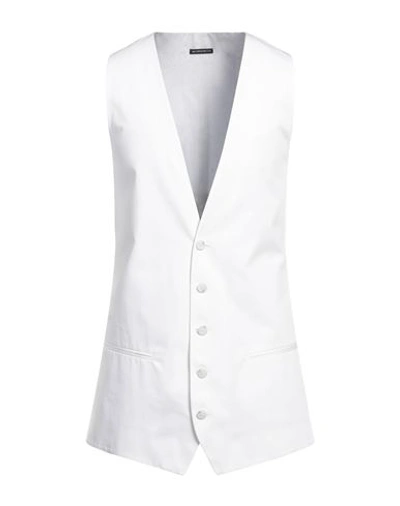Shop Ann Demeulemeester Man Tailored Vest White Size 38 Cotton, Viscose