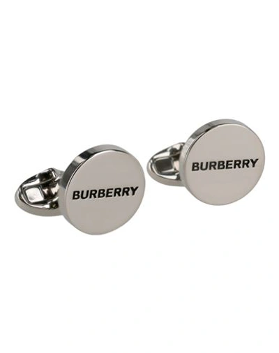 Shop Burberry Brass Cufflinks Man Cufflinks And Tie Clips Silver Size - Brass, Enamel