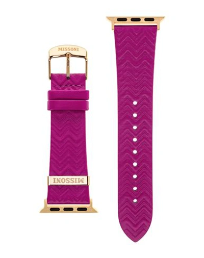 Shop Missoni Zigzag Leather Apple Watch Strap Watch Accessory Pink Size - Calfskin