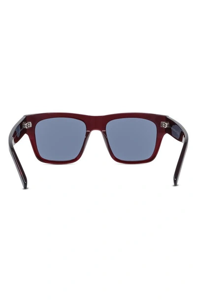 Shop Givenchy 52mm Polarized Square Sunglasses In Shiny Bordeaux / Blue